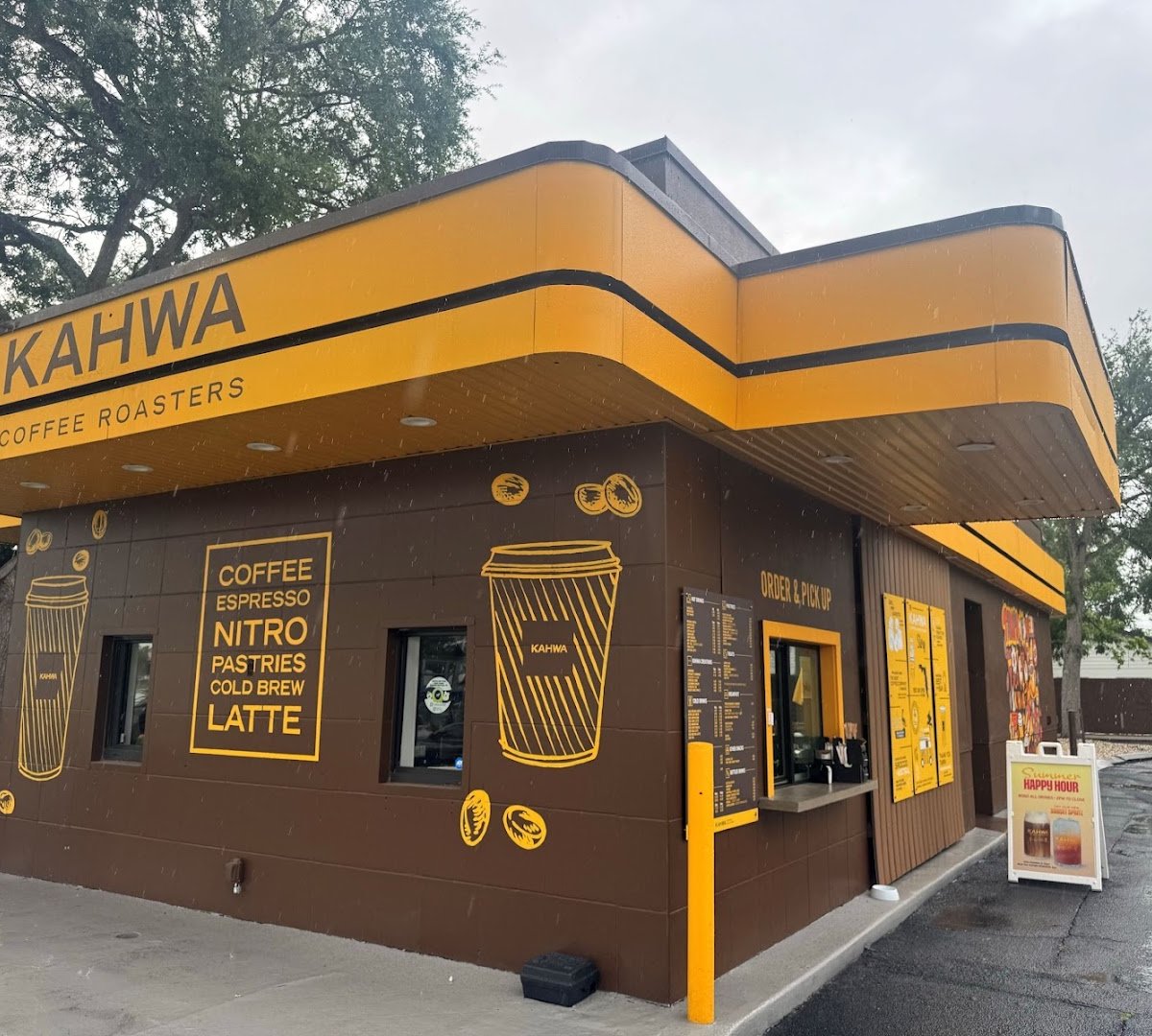 Storefront of Kahwa Coffee, specialty coffee shop in Tampa-St. Petersburg