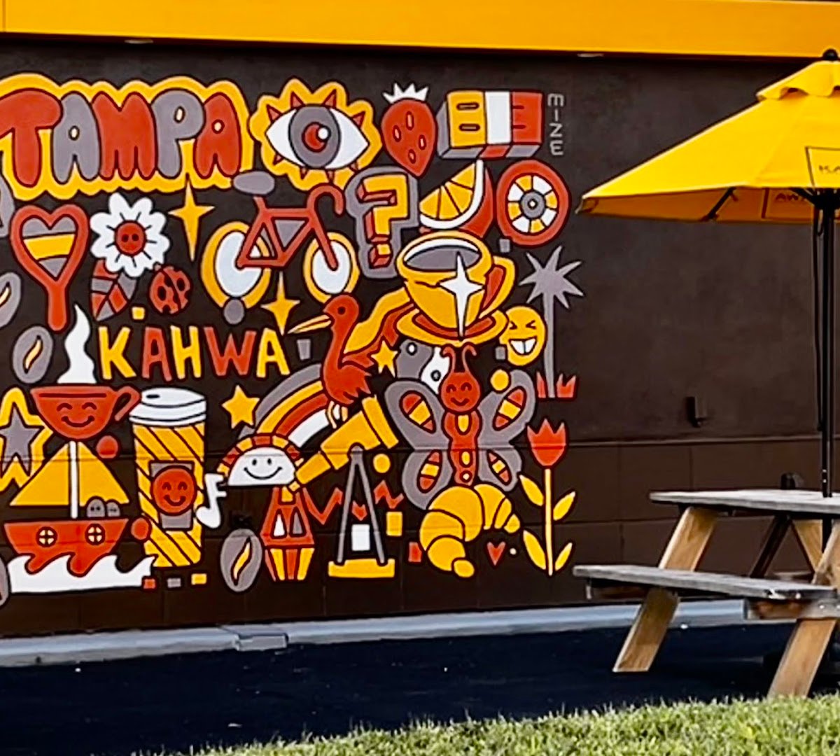 Storefront of Kahwa Coffee, specialty coffee shop in Tampa-St. Petersburg