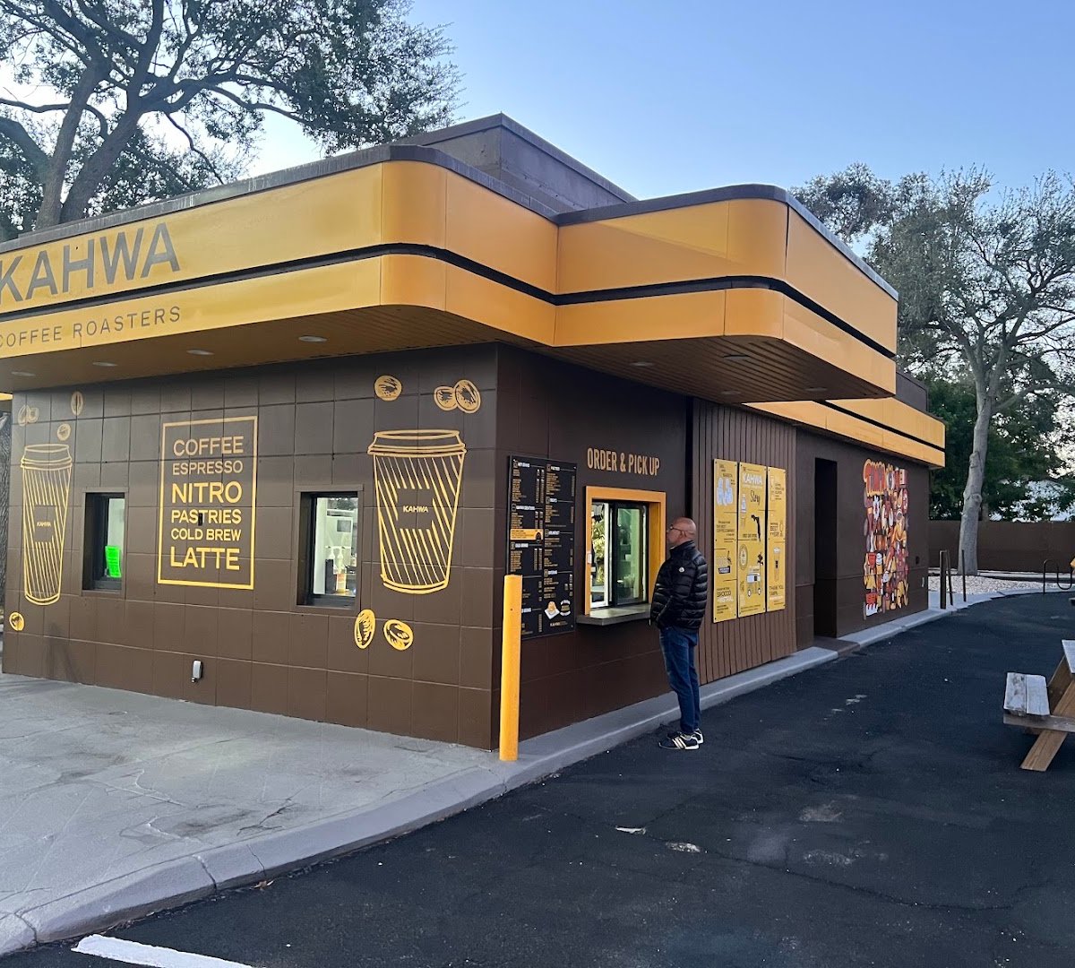 Storefront of Kahwa Coffee, specialty coffee shop in Tampa-St. Petersburg