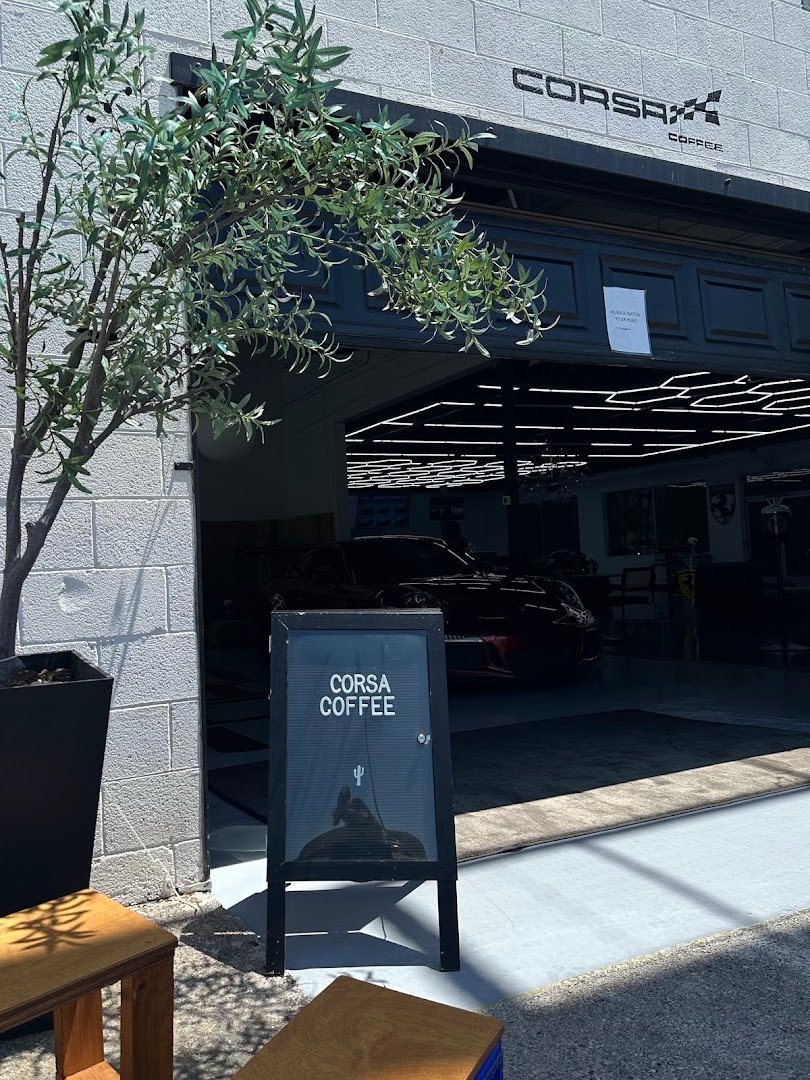 Storefront of Corsa Coffee LV, specialty coffee shop in Las Vegas