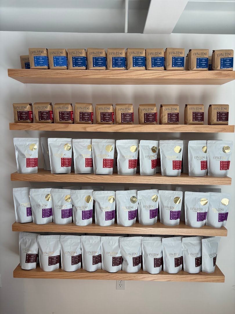 Interior of Congreso Café, specialty coffee shop in Mexico City