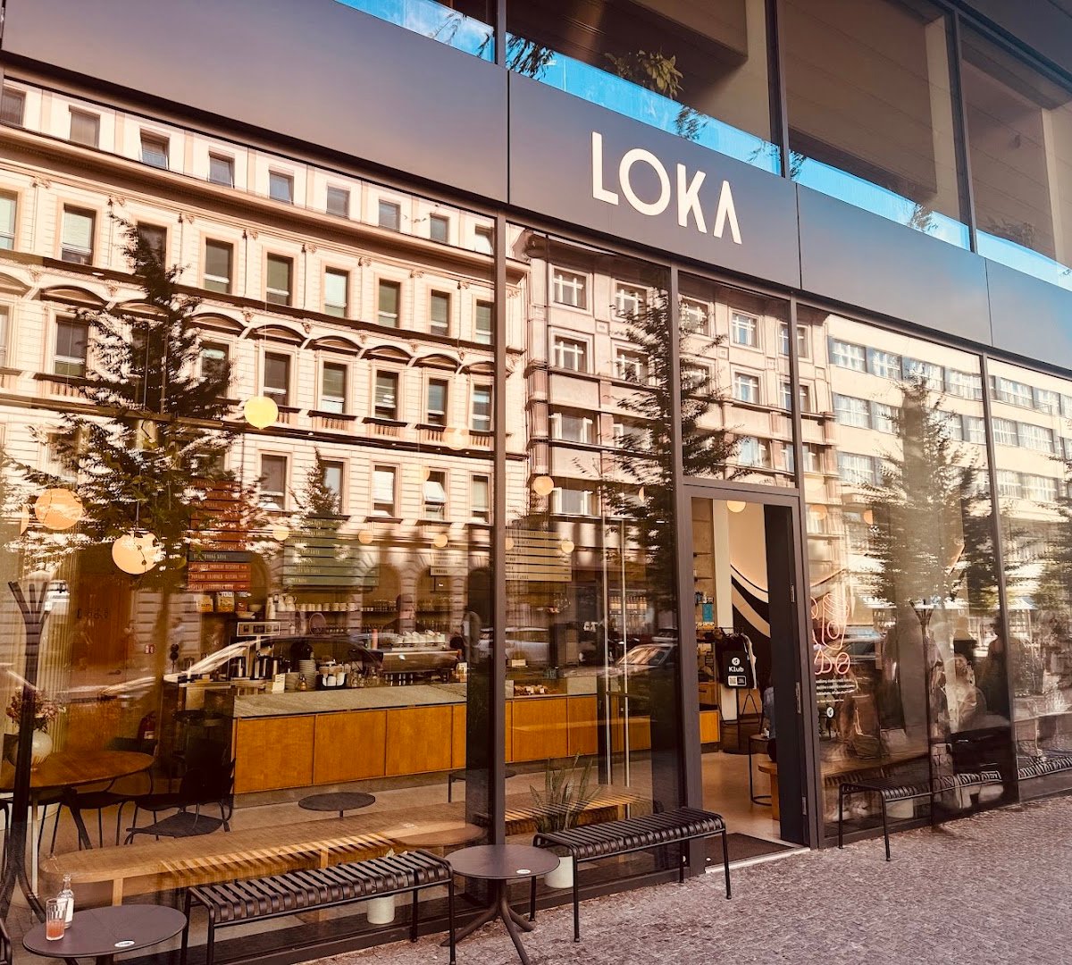Storefront of LOKA Masaryčka by doubleshot, specialty coffee shop in Prague