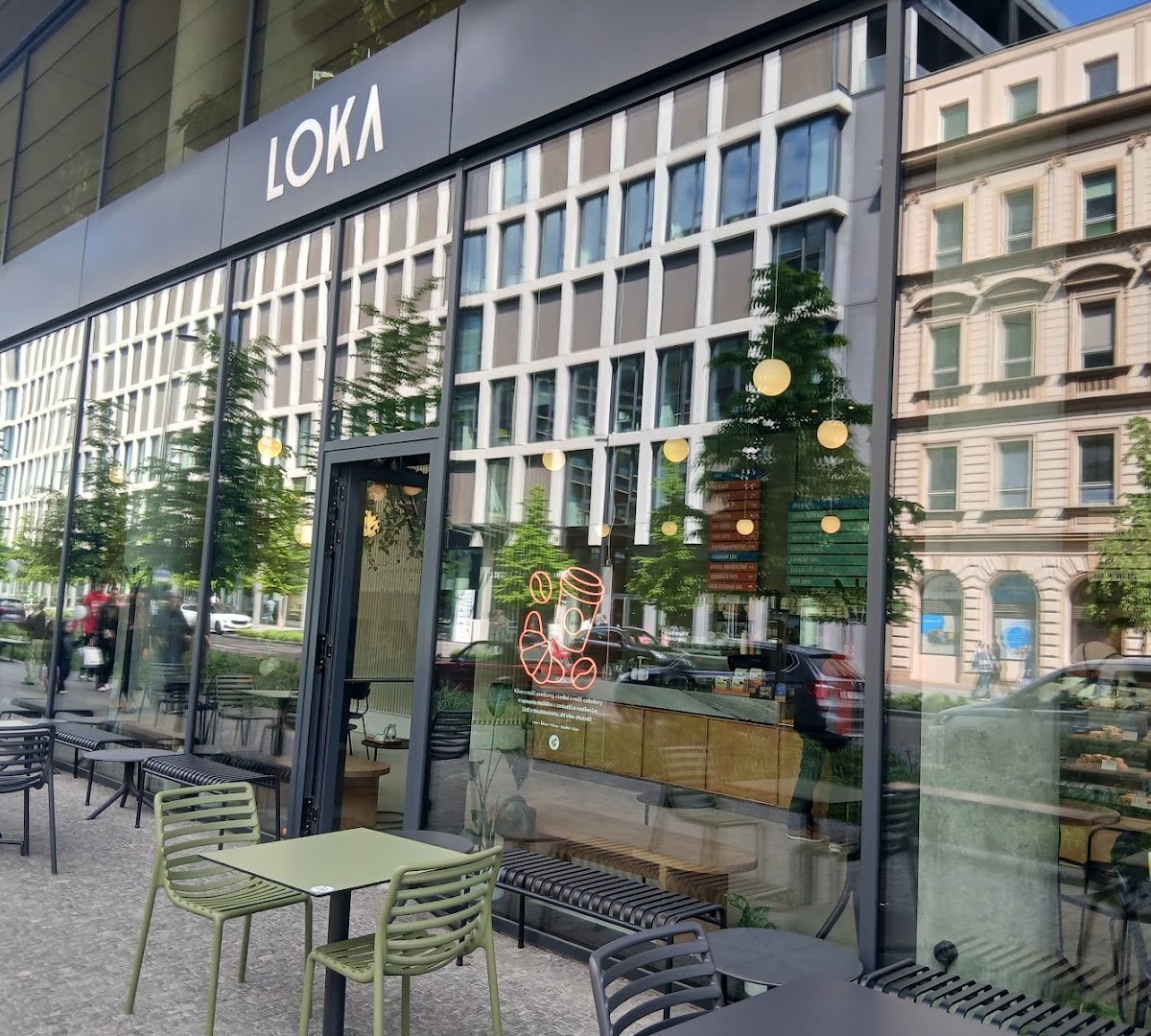 Storefront of LOKA Masaryčka by doubleshot, specialty coffee shop in Prague