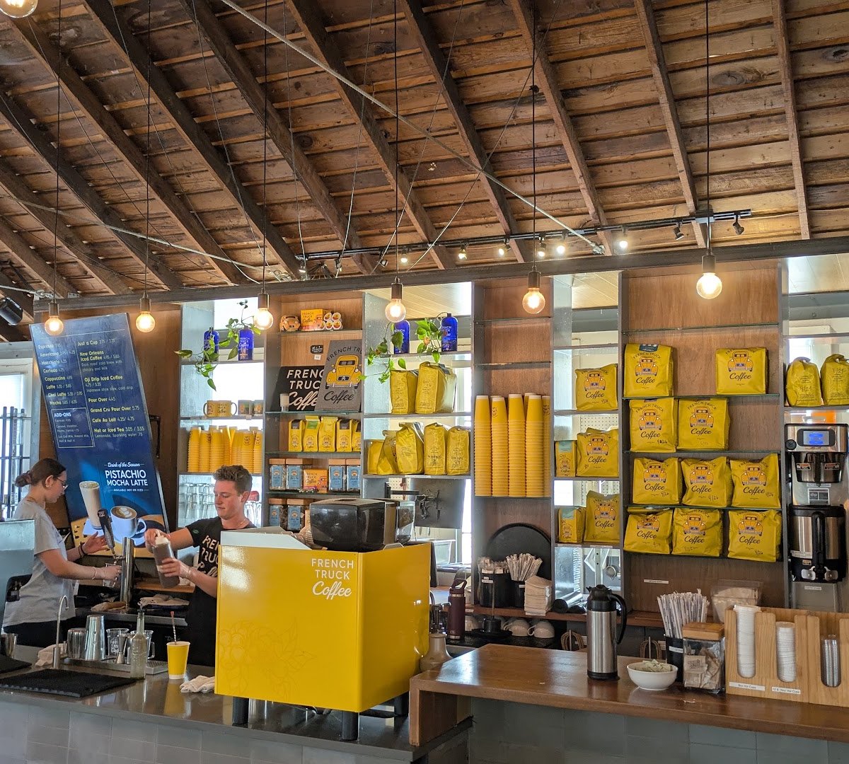 Interior of French Truck Coffee, specialty coffee shop in New Orleans
