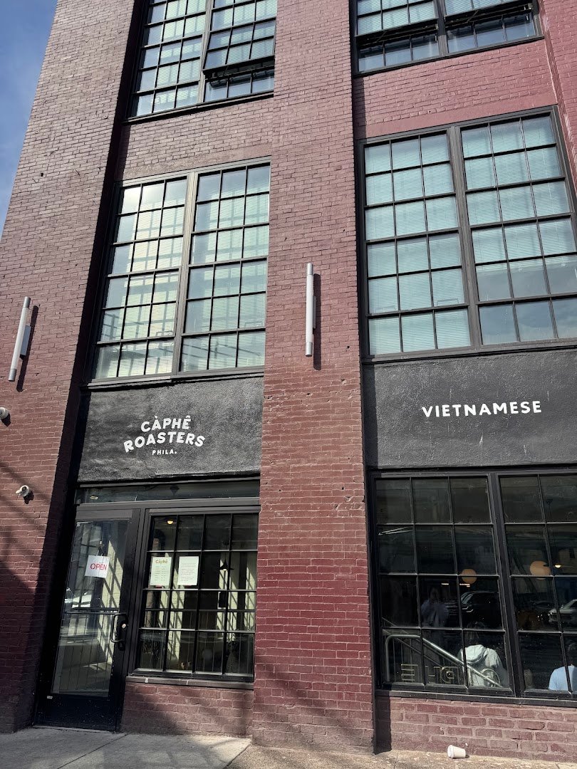 Storefront of Càphê Roasters, specialty coffee shop in Philadelphia