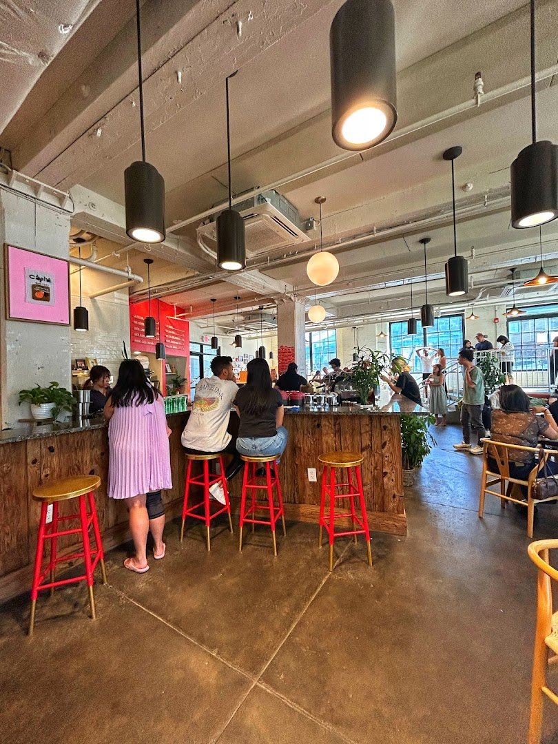 Interior of Càphê Roasters, specialty coffee shop in Philadelphia