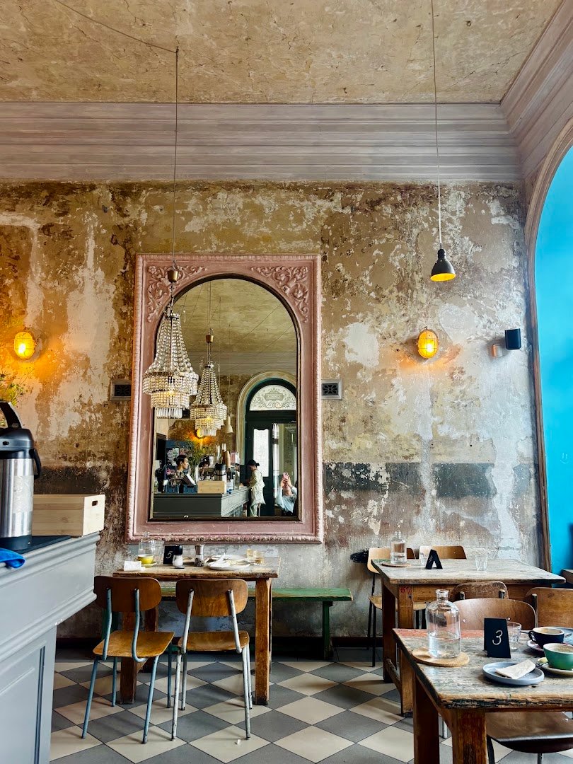 Interior of Cafe Letka, specialty coffee shop in Prague