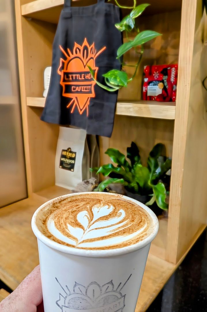 Coffee at Little Heart Cafecito, specialty coffee shop in Santa Barbara