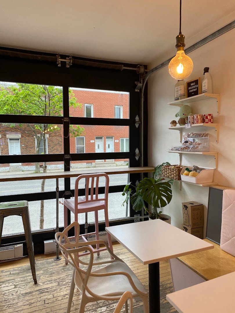 Interior of Yo & Co Espresso, specialty coffee shop in Montreal