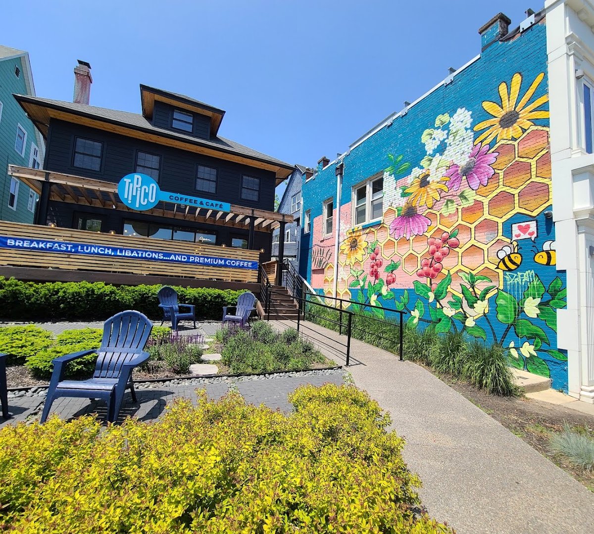 Storefront of Tipico Coffee & Cafe, specialty coffee shop in Buffalo