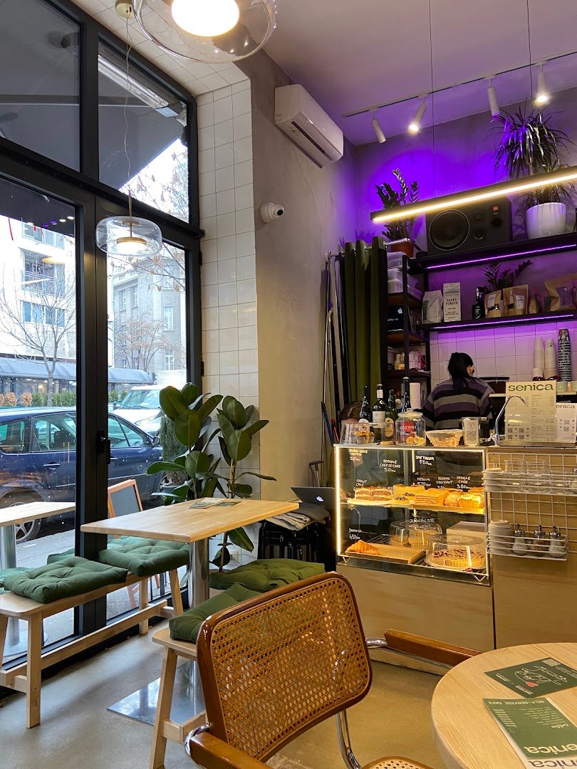 Interior of Senica, specialty coffee shop in Belgrade