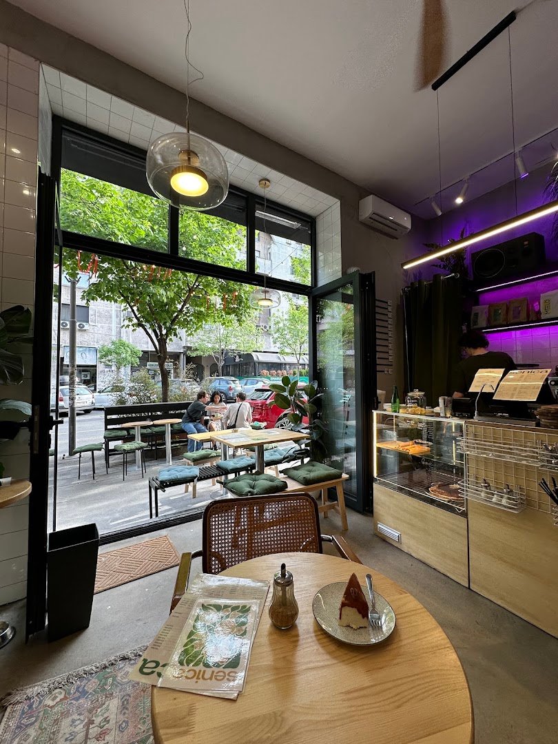 Interior of Senica, specialty coffee shop in Belgrade