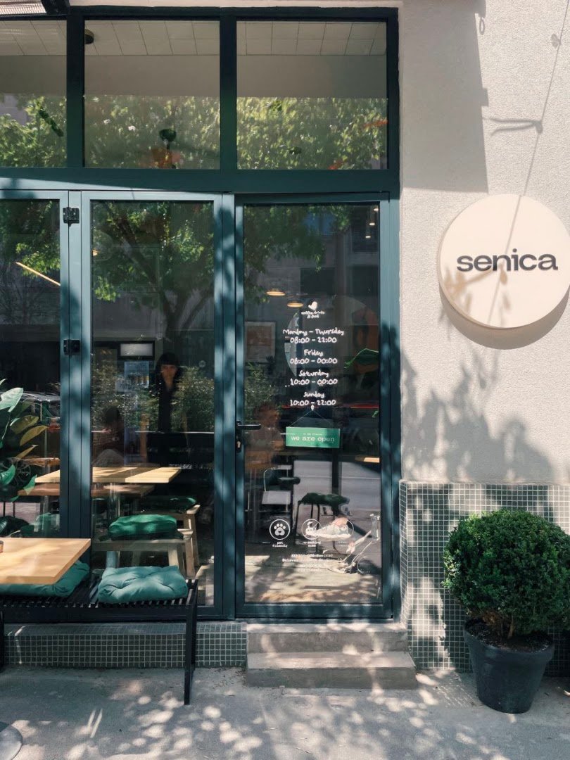 Storefront of Senica, specialty coffee shop in Belgrade