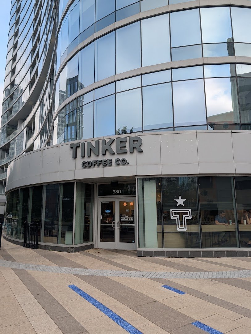 Storefront of Tinker Coffee Co., specialty coffee shop in Indianapolis
