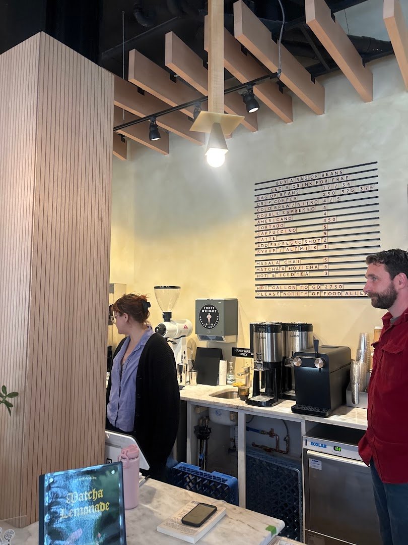 Interior of Forty Weight Coffee Roasters, specialty coffee shop in Ithaca