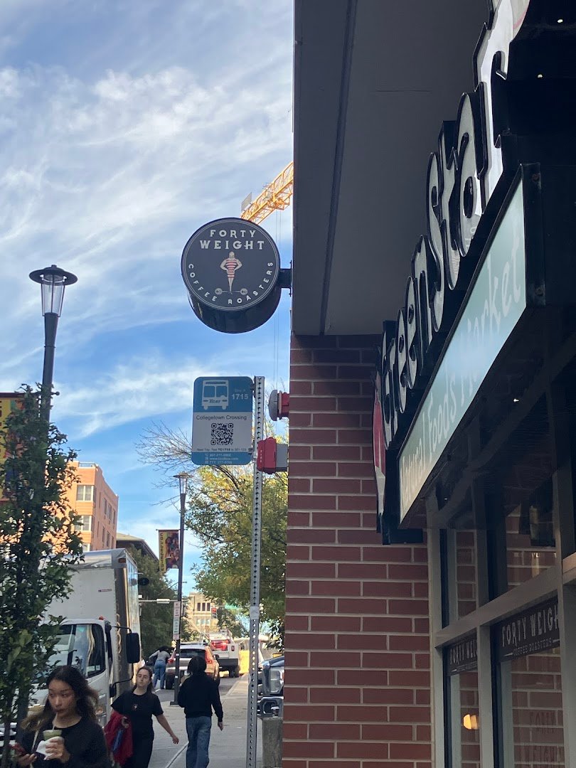 Signage at Forty Weight Coffee Roasters, specialty coffee shop in Ithaca