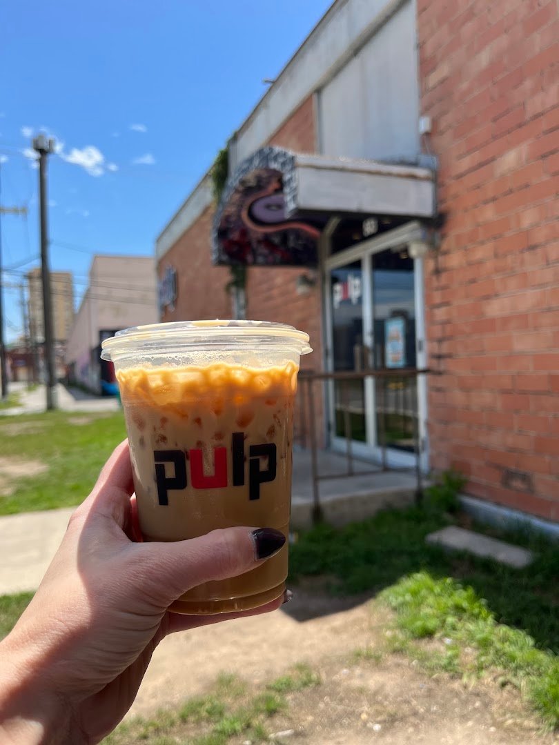 Coffee at Pulp Coffee Roasters, specialty coffee shop in San Antonio