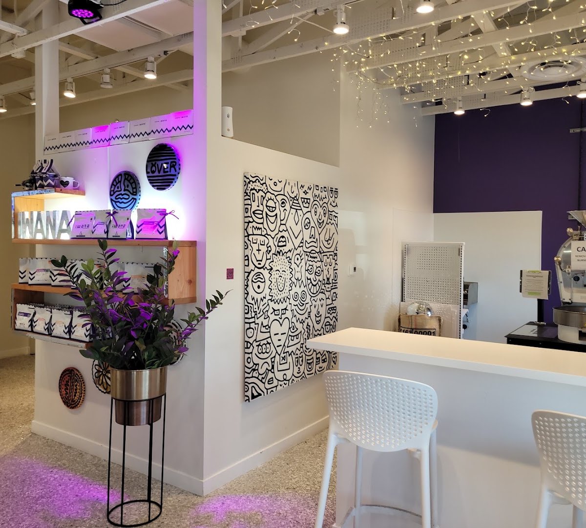 Interior of Iwana Specialty Coffee Roasters, specialty coffee shop in Las Vegas