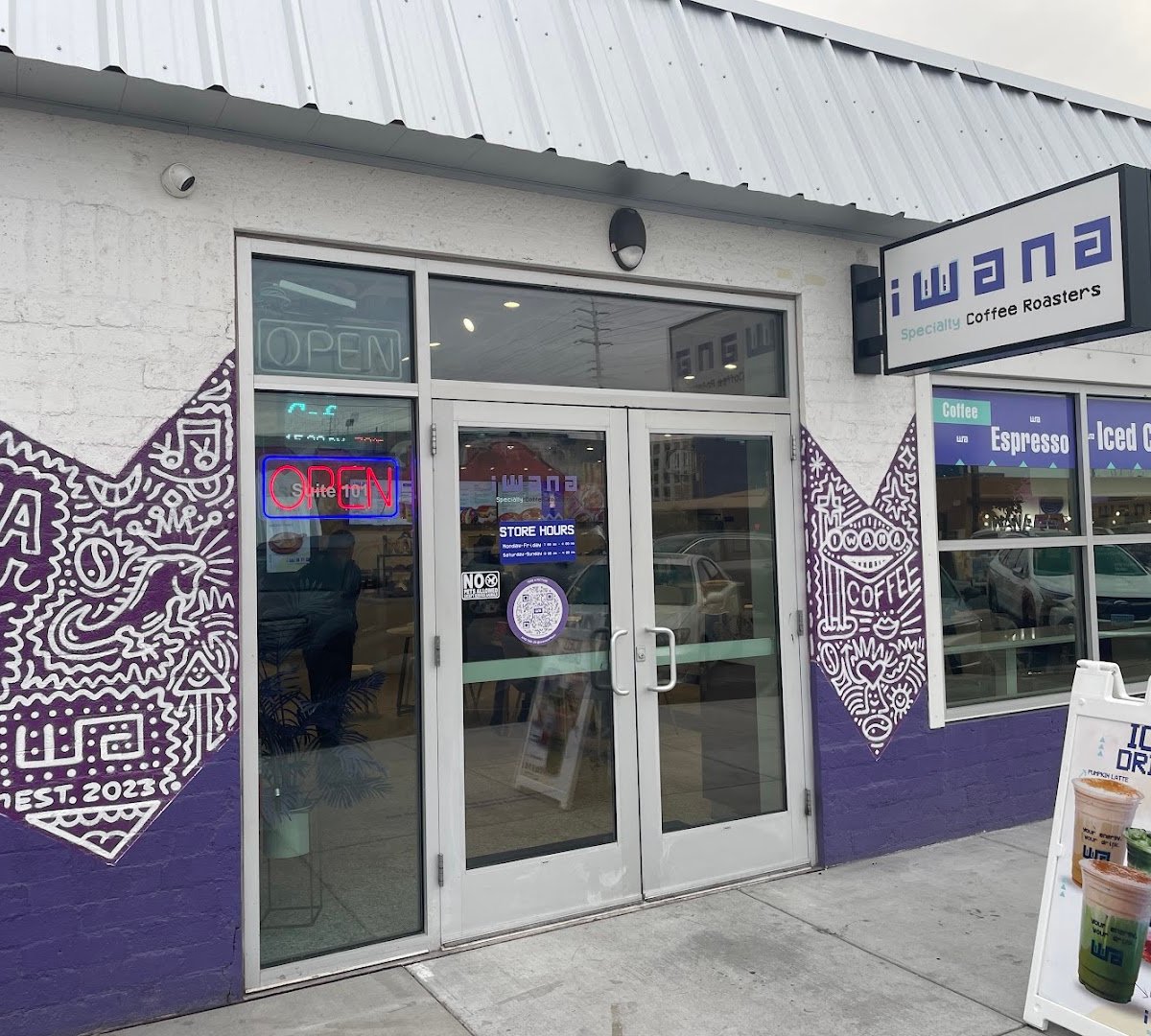 Storefront of Iwana Specialty Coffee Roasters, specialty coffee shop in Las Vegas