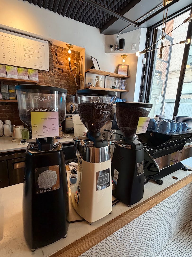 Interior of Micro Espresso - Vieux Port, specialty coffee shop in Montreal