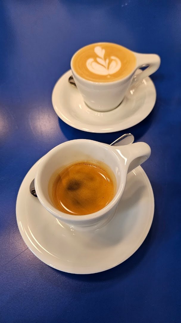 Coffee at Industra Coffee Praha Holešovice, specialty coffee shop in Prague