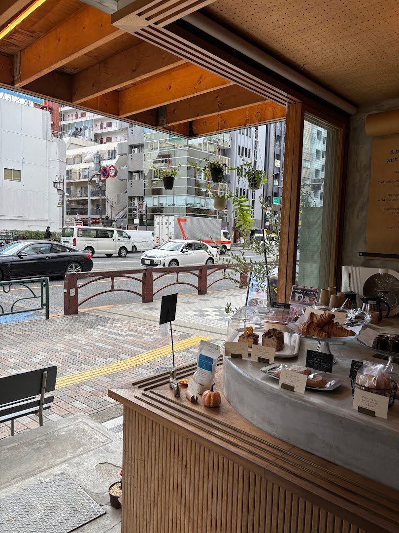 Interior of JOE TALK COFFEE, specialty coffee shop in Tokyo