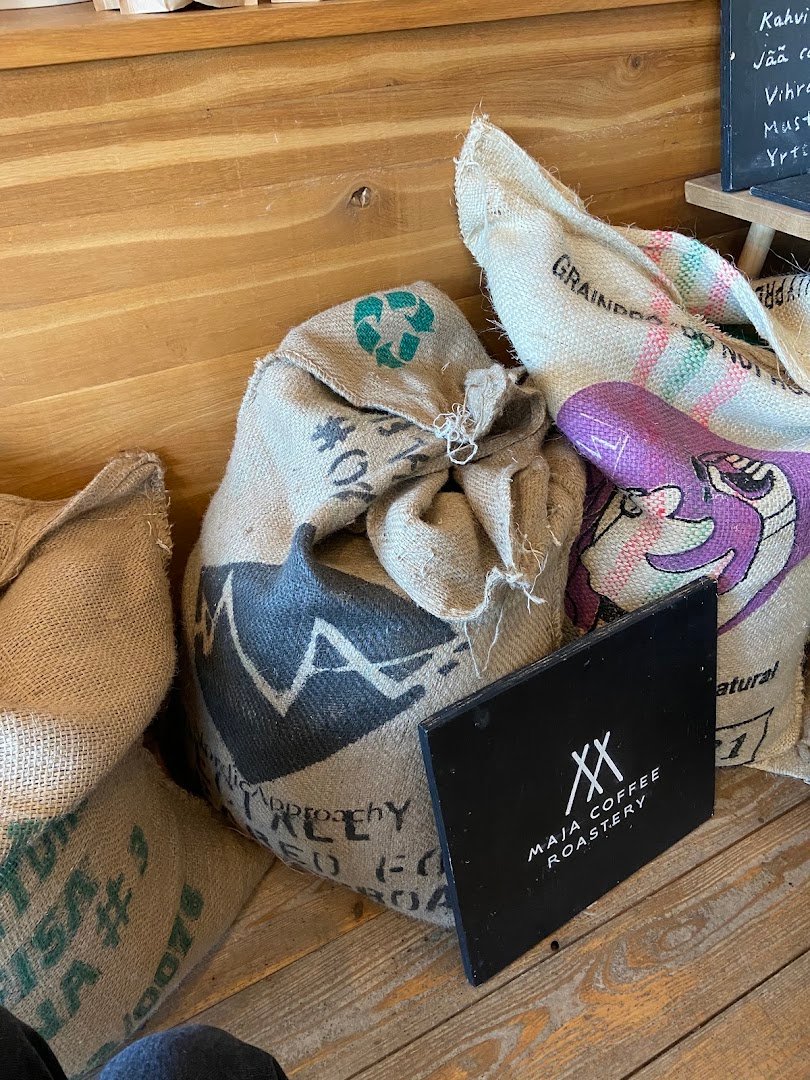 Interior of Maja Coffee Roastery, specialty coffee shop in Helsinki
