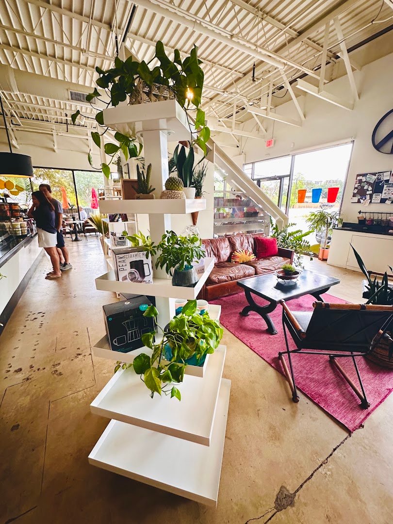 Interior of PRESS Coffee @ The Enclave, specialty coffee shop in San Antonio