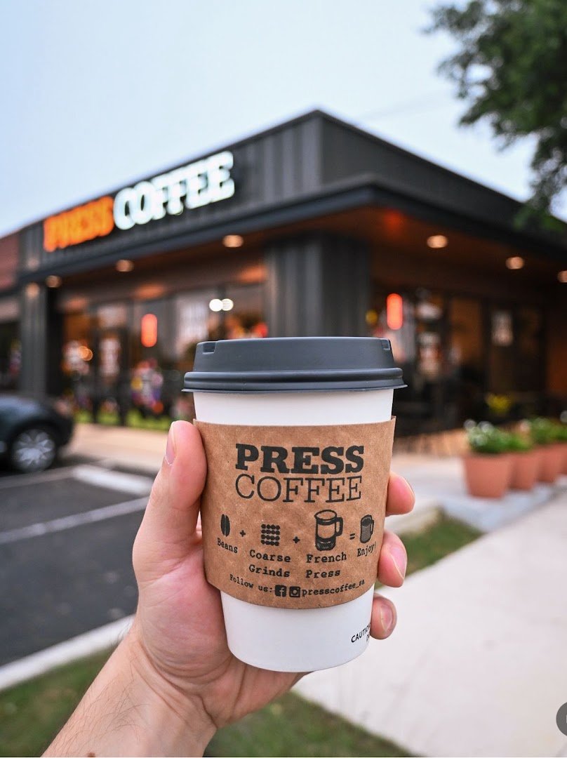 Coffee at PRESS Coffee @ The Enclave, specialty coffee shop in San Antonio
