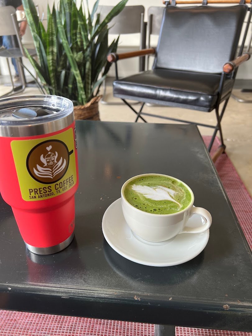 Coffee at PRESS Coffee @ The Enclave, specialty coffee shop in San Antonio