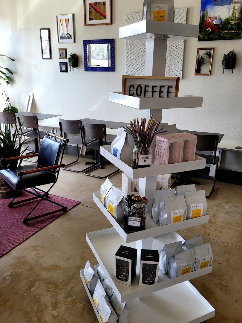 Interior of PRESS Coffee @ The Enclave, specialty coffee shop in San Antonio