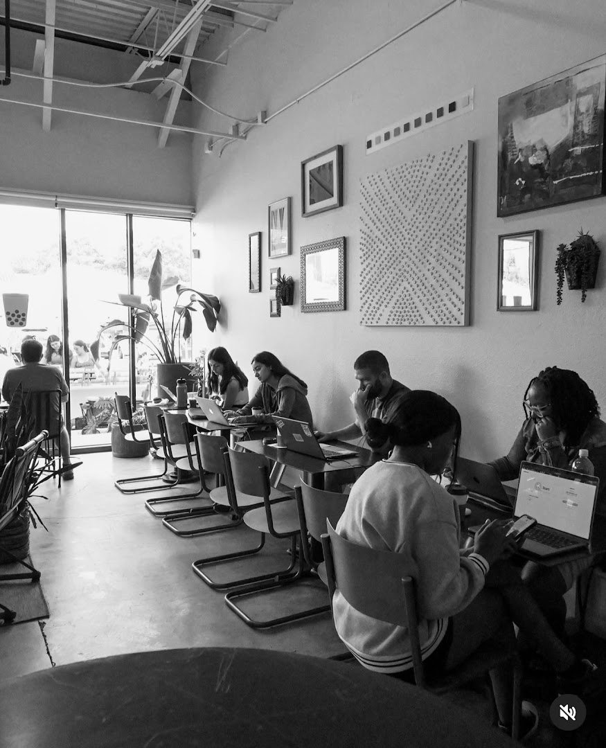 Interior of PRESS Coffee @ The Enclave, specialty coffee shop in San Antonio
