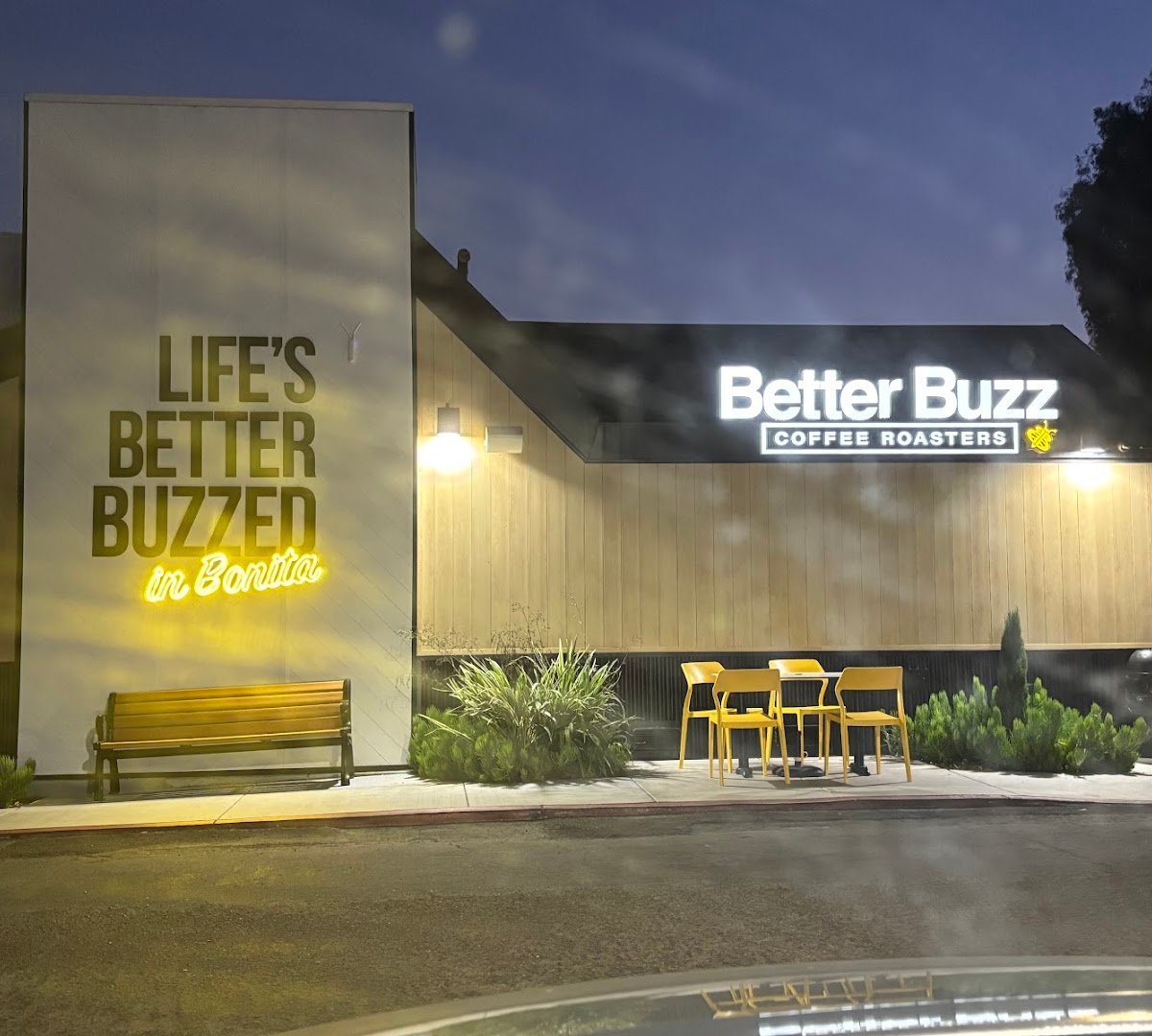 Storefront of Better Buzz Coffee Bonita, specialty coffee shop in San Diego