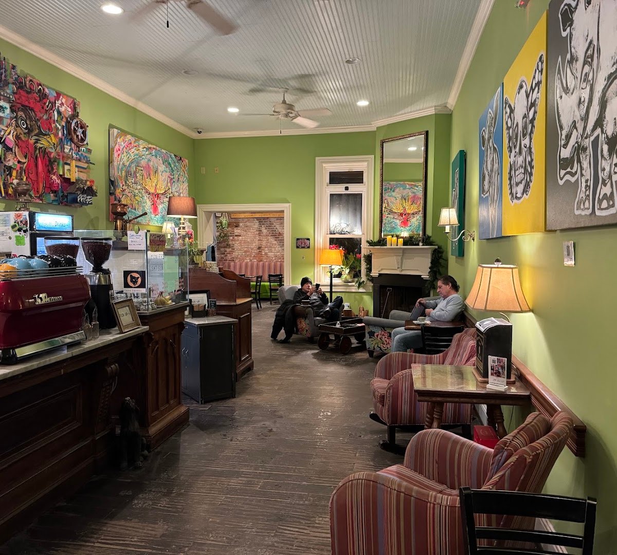 Interior of Big Dog Coffee, specialty coffee shop in Pittsburgh