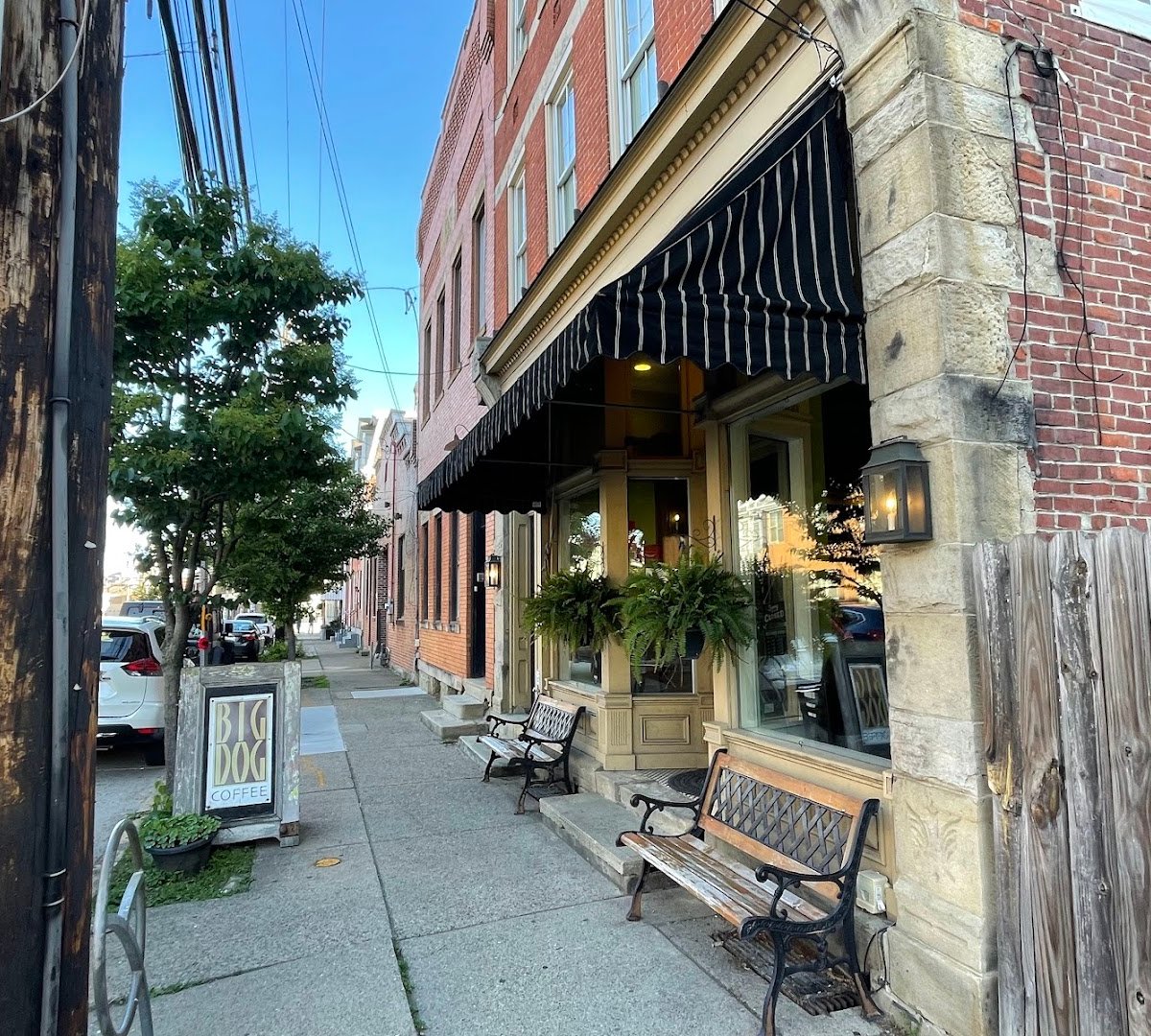 Storefront of Big Dog Coffee, specialty coffee shop in Pittsburgh