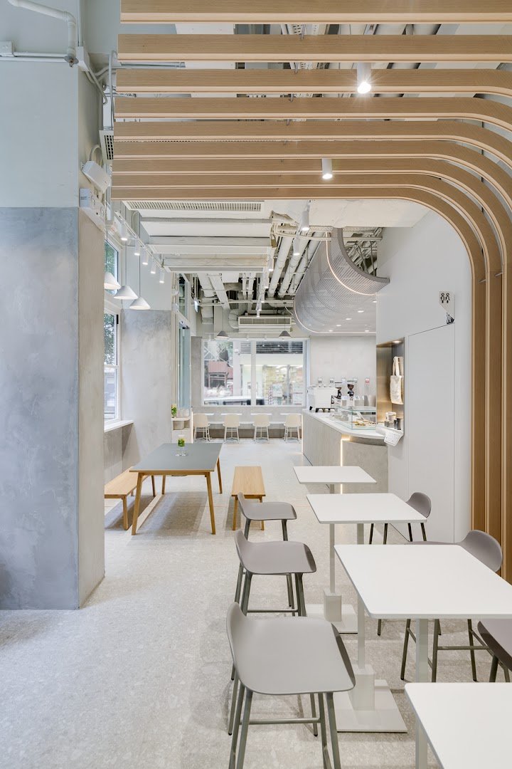 Interior of noc, specialty coffee shop in Hong Kong