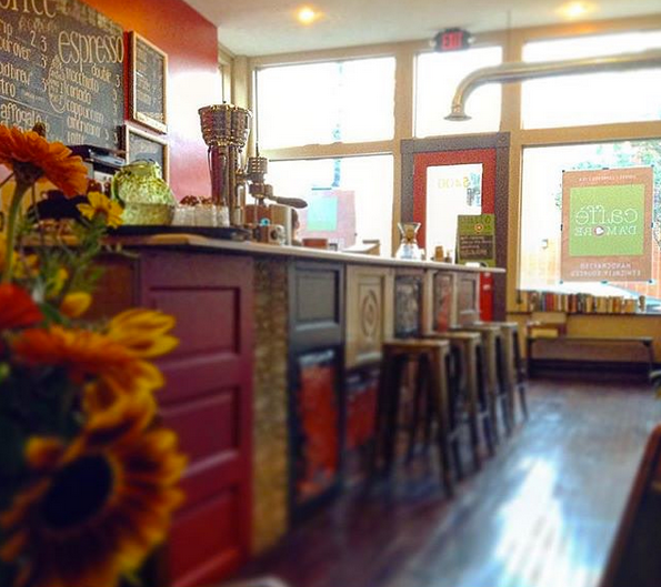 Interior of Caffè d'Amore Coffeeshop, specialty coffee shop in Pittsburgh