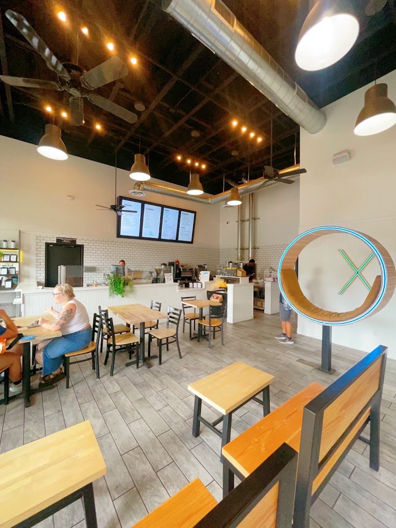 Interior of OX Coffee, specialty coffee shop in San Diego