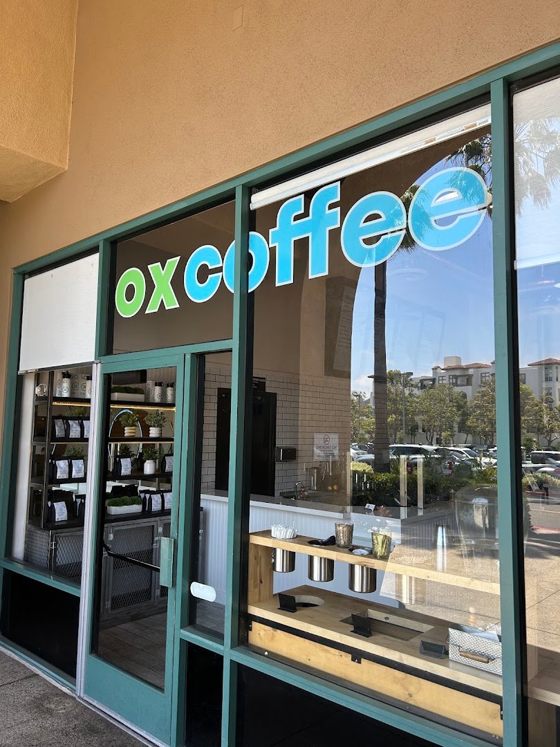 Storefront of OX Coffee, specialty coffee shop in San Diego