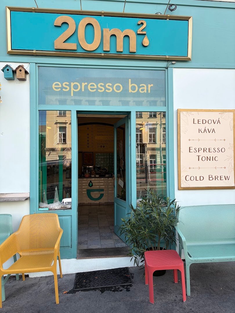 Storefront of 20m2 Espresso bar, specialty coffee shop in Prague