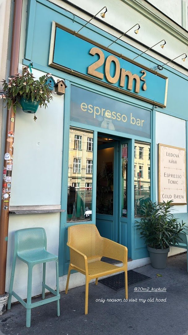 Storefront of 20m2 Espresso bar, specialty coffee shop in Prague