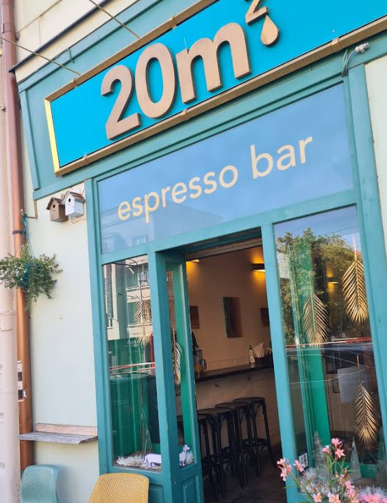 Storefront of 20m2 Espresso bar, specialty coffee shop in Prague