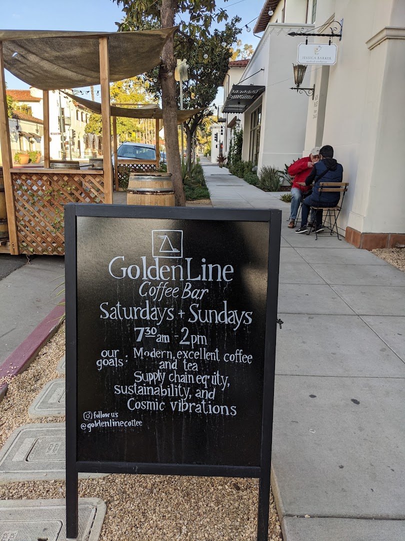 Storefront of Golden Line Coffee Bar, specialty coffee shop in Santa Barbara