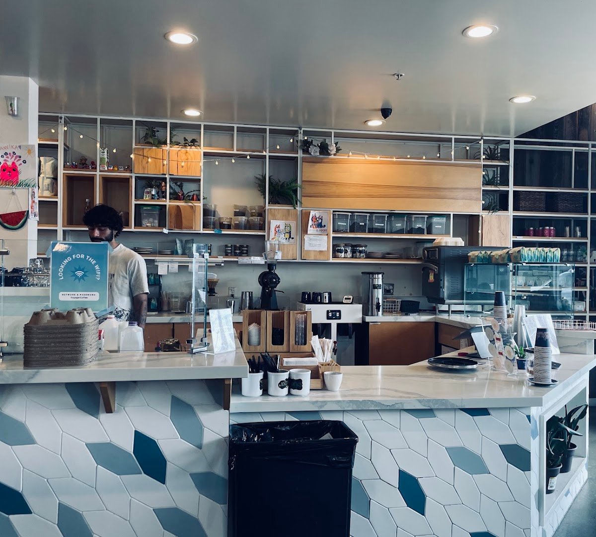 Interior of Voyager Craft Coffee, specialty coffee shop in San Jose