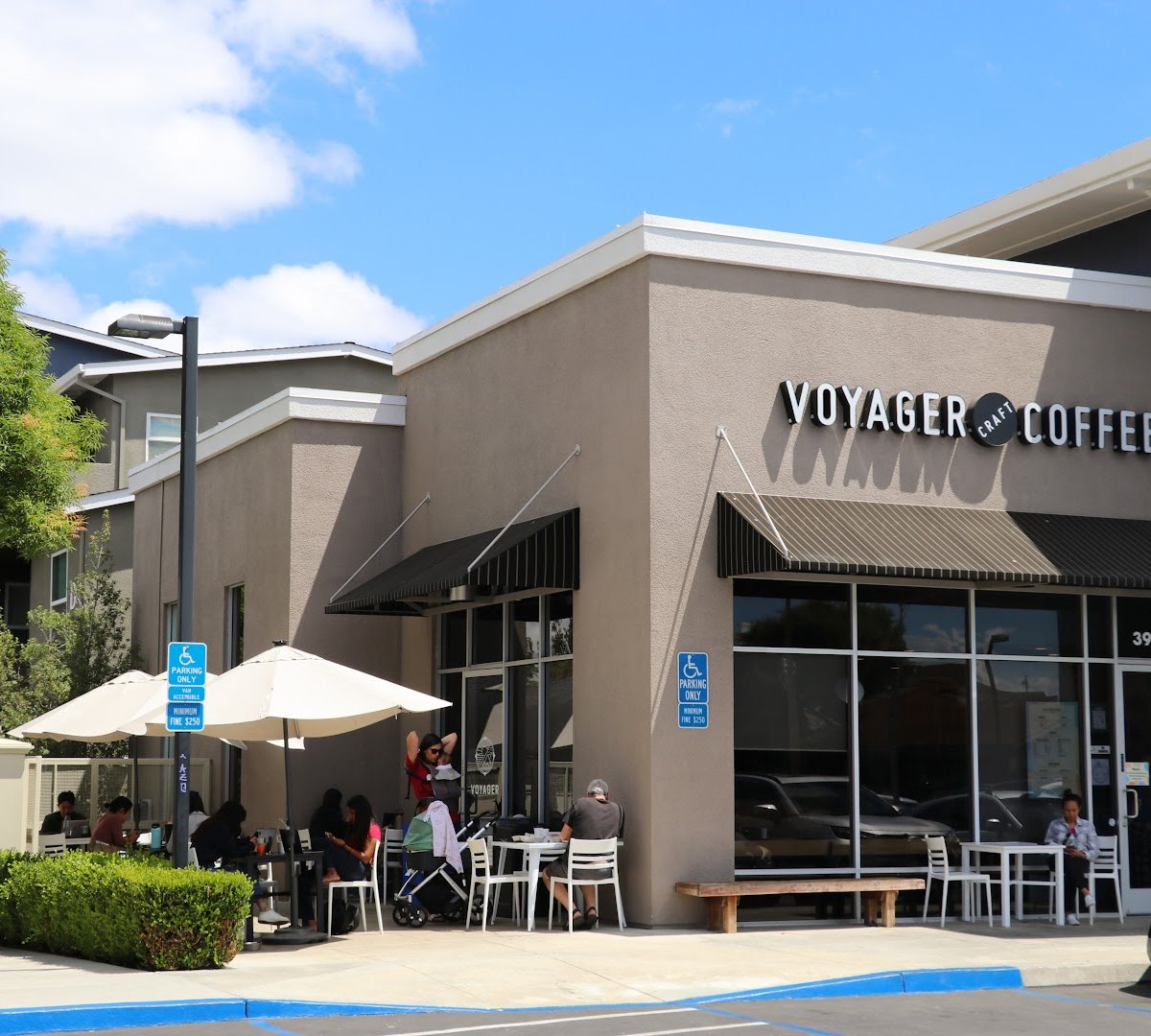 Storefront of Voyager Craft Coffee, specialty coffee shop in San Jose