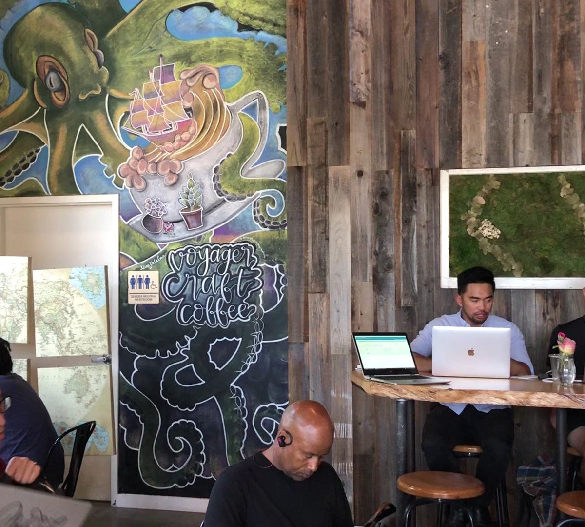 Interior of Voyager Craft Coffee, specialty coffee shop in San Jose