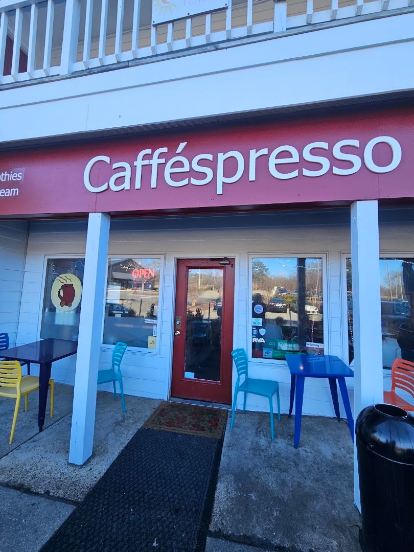 Storefront of Caffespresso, specialty coffee shop in Richmond