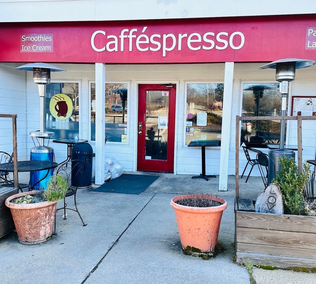 Storefront of Caffespresso, specialty coffee shop in Richmond