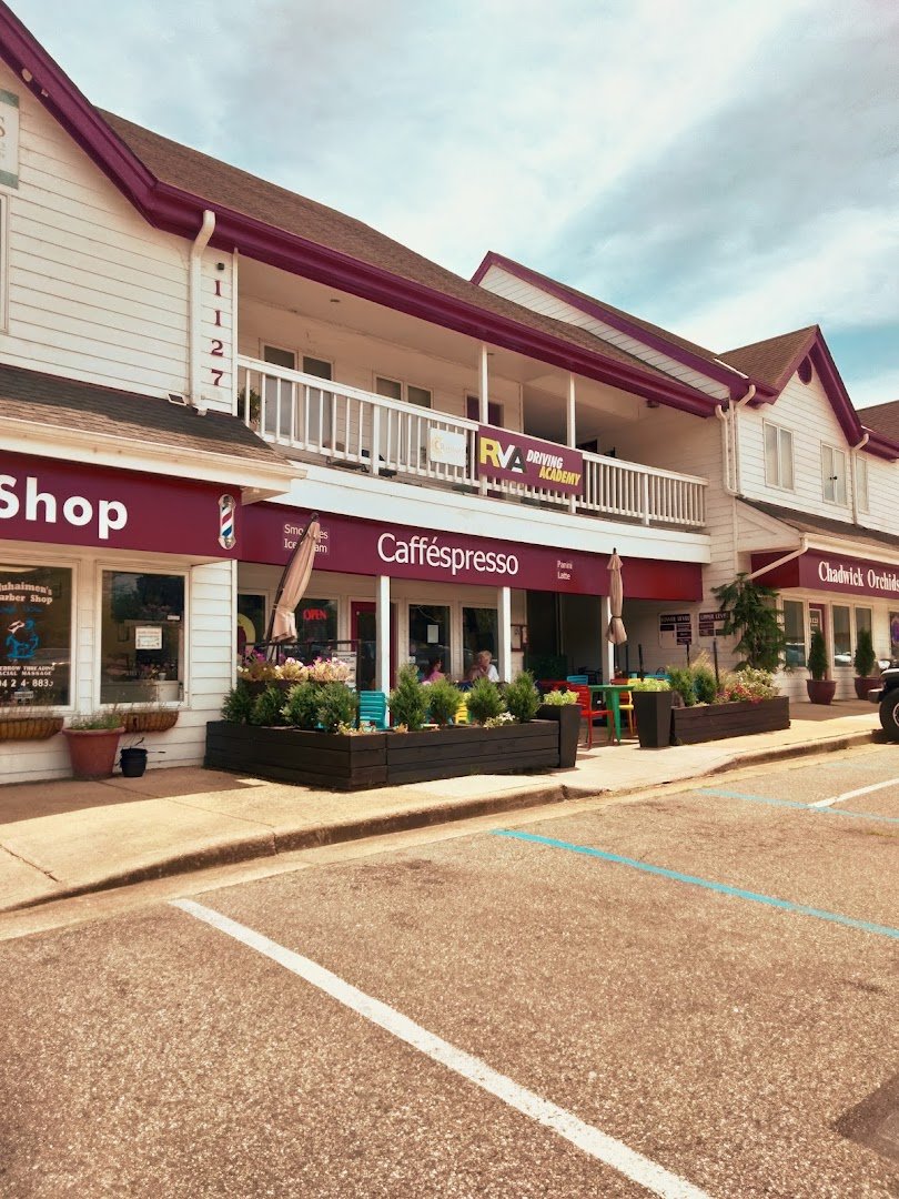 Storefront of Caffespresso, specialty coffee shop in Richmond