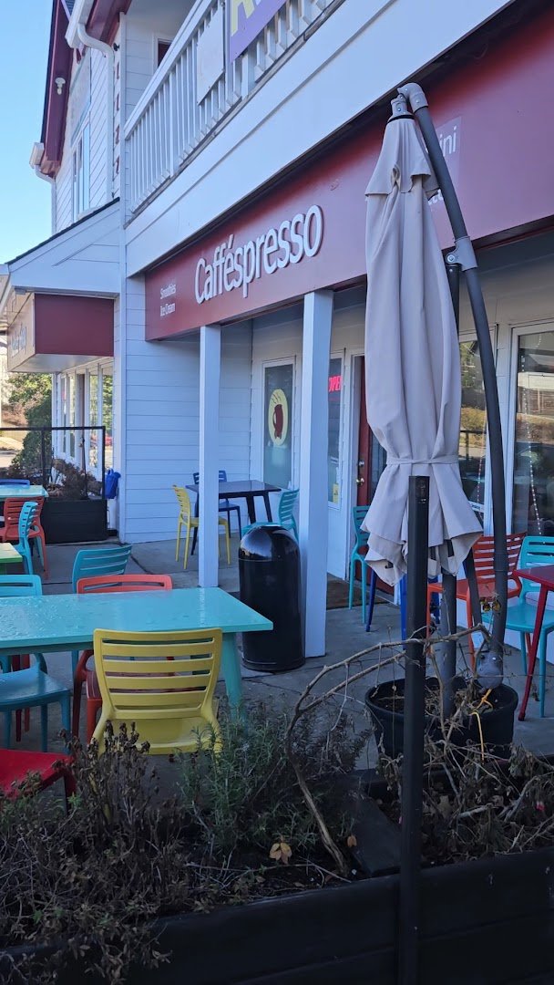 Storefront of Caffespresso, specialty coffee shop in Richmond
